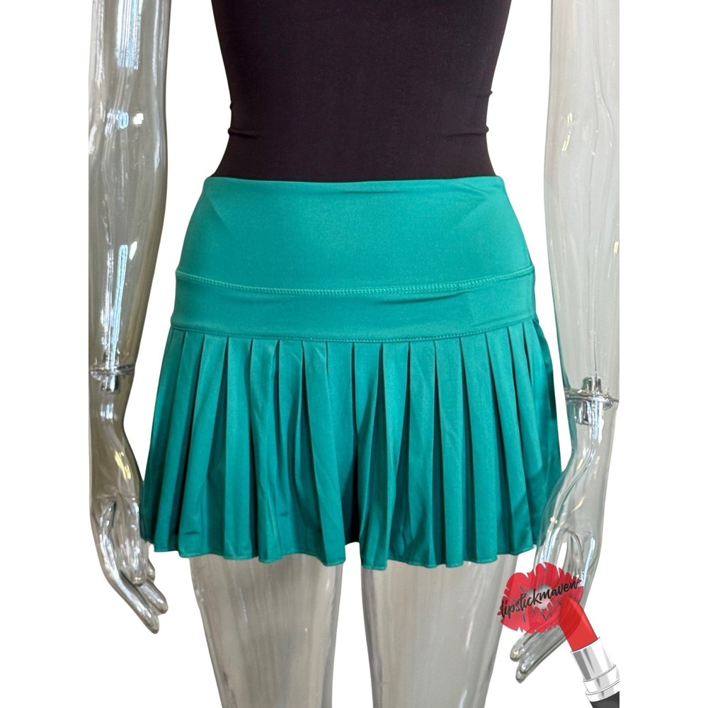 Gold Hinge Tennis Skirt Skort Womens Small Green Preppy Pickleball Athleisure